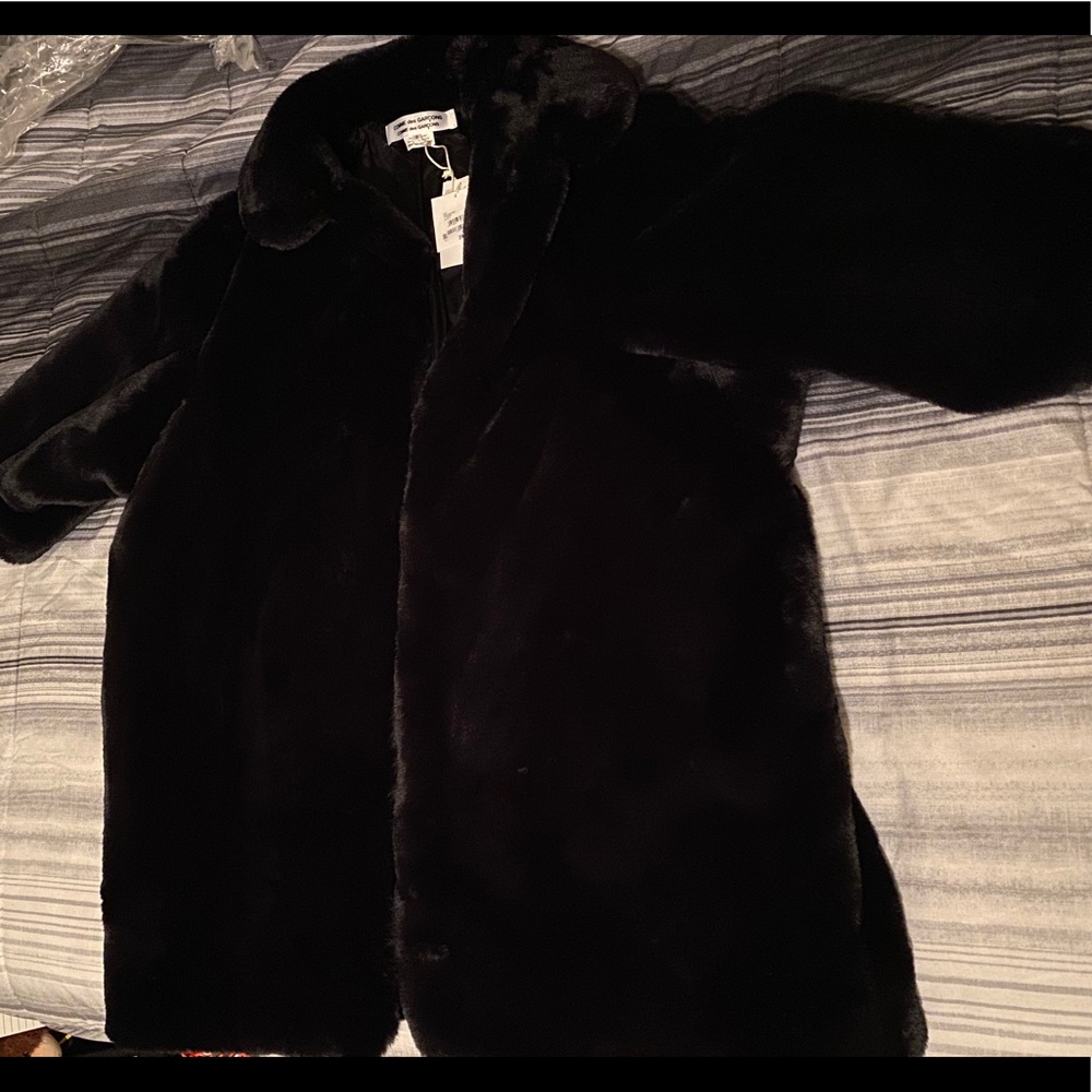 Comme des Garçons Black Faux-Fur Coat